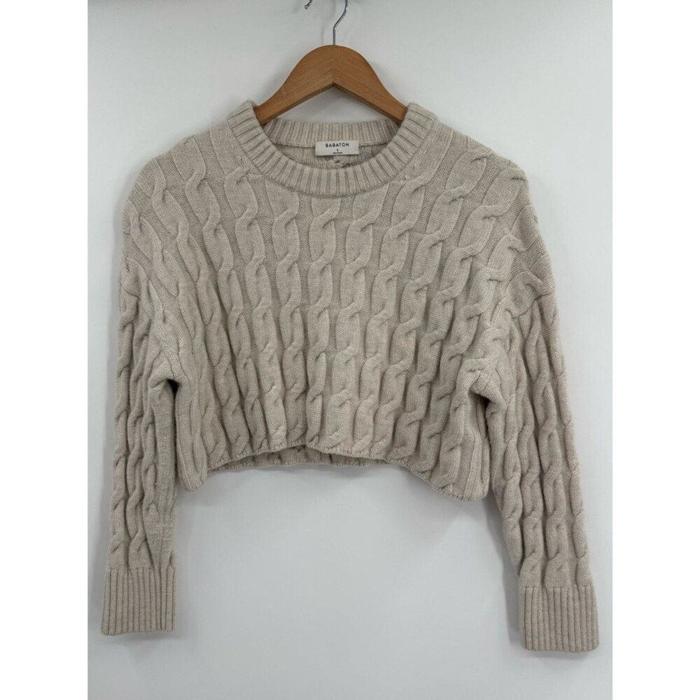 Aritzia Babaton Glory Merino Wool Sweater | Oatmeal | Small - Picture 2 of 9